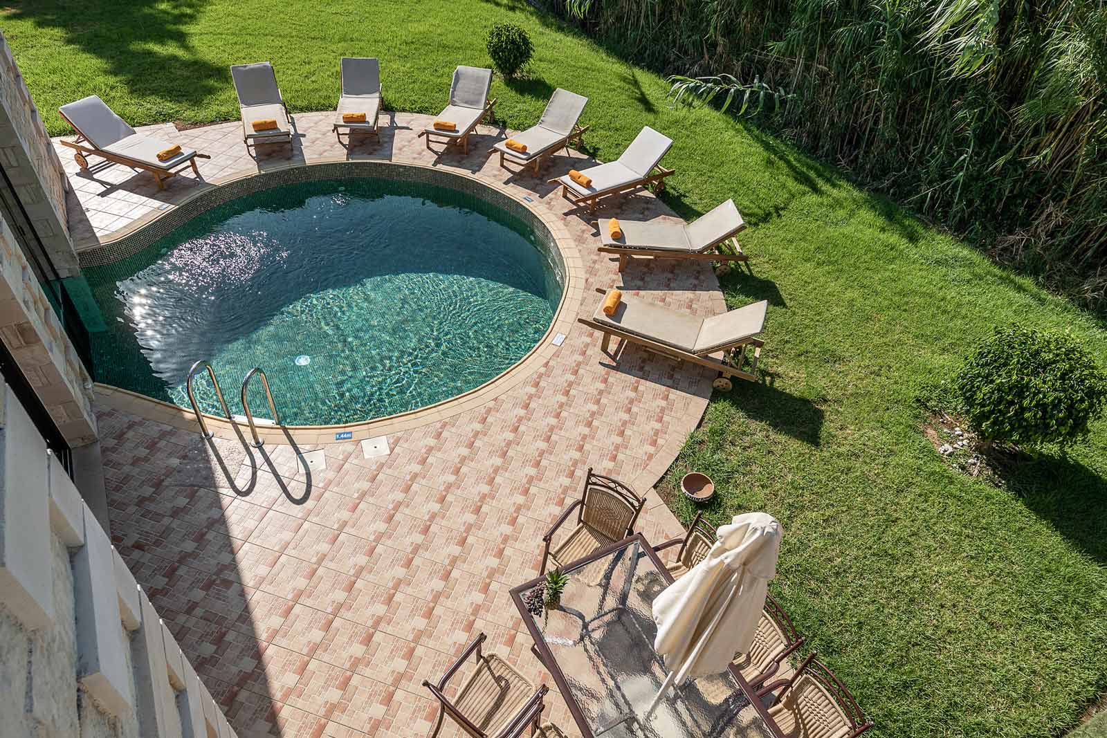 Villa's outdoor pool from above